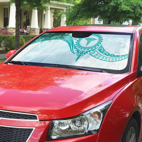 New Zealand Aotearoa Auto Sun Shade Nurse Tribal Teal Version