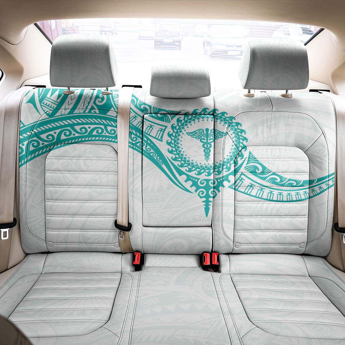 New Zealand Aotearoa Back Car Seat Cover Nurse Tribal Teal Version