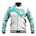 Personalised New Zealand Aotearoa Baseball Jacket Nurse Tribal Teal Version