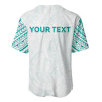 Personalised New Zealand Aotearoa Baseball Jersey Nurse Tribal Teal Version