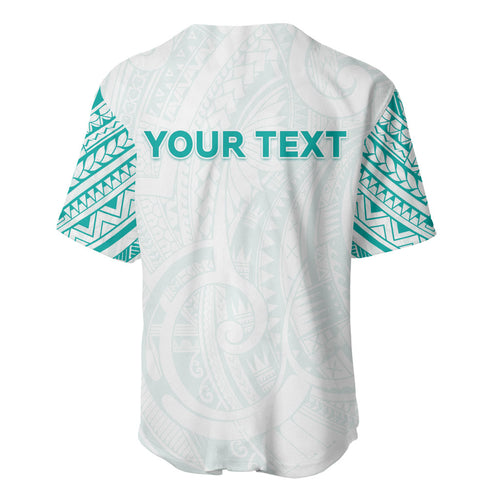 Personalised New Zealand Aotearoa Baseball Jersey Nurse Tribal Teal Version