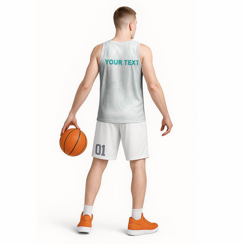 Personalised New Zealand Aotearoa Basketball Jersey Nurse Tribal Teal Version
