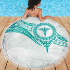 New Zealand Aotearoa Beach Blanket Nurse Tribal Teal Version