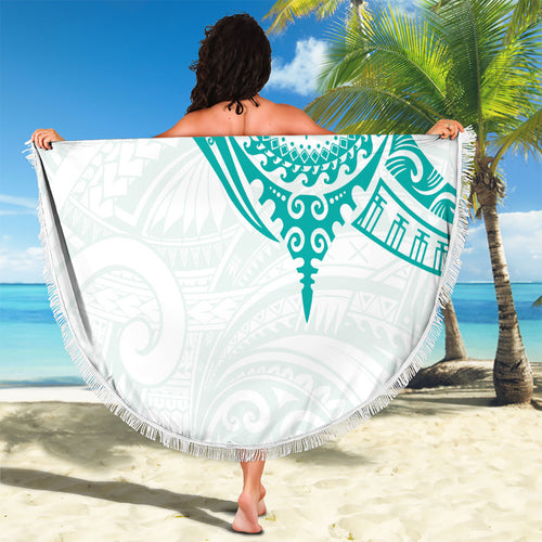 New Zealand Aotearoa Beach Blanket Nurse Tribal Teal Version