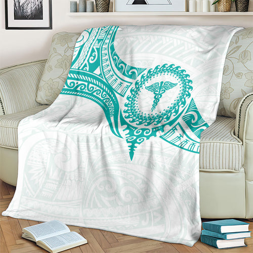 New Zealand Aotearoa Blanket Nurse Tribal Teal Version