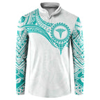 Personalised New Zealand Aotearoa Button Sweatshirt Nurse Tribal Teal Version