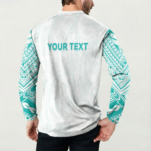 Personalised New Zealand Aotearoa Button Sweatshirt Nurse Tribal Teal Version