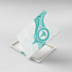 New Zealand Aotearoa Canvas Wall Art Nurse Tribal Teal Version