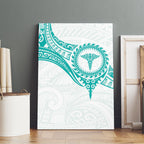New Zealand Aotearoa Canvas Wall Art Nurse Tribal Teal Version