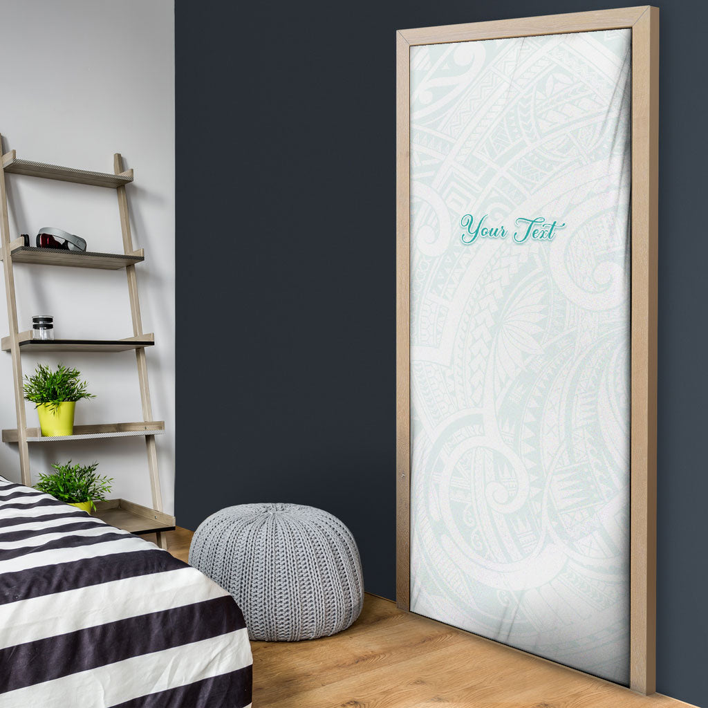 Personalised New Zealand Aotearoa Door Cover Nurse Tribal Teal Version