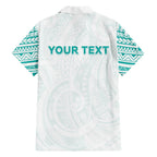 Personalised New Zealand Aotearoa Family Matching Long Sleeve Bodycon Dress and Hawaiian Shirt Nurse Tribal Teal Version