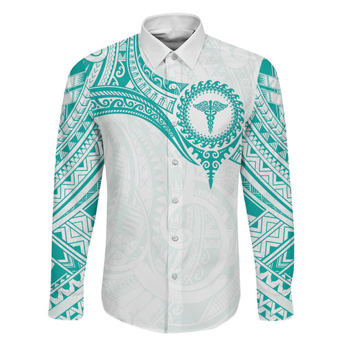 Personalised New Zealand Aotearoa Family Matching Mermaid Dress and Hawaiian Shirt Nurse Tribal Teal Version