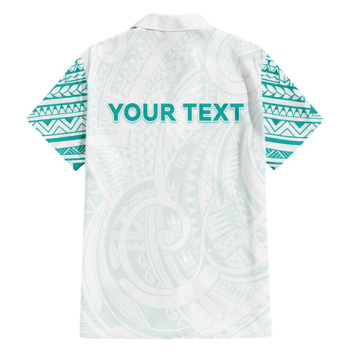 Personalised New Zealand Aotearoa Family Matching Off The Shoulder Long Sleeve Dress and Hawaiian Shirt Nurse Tribal Teal Version
