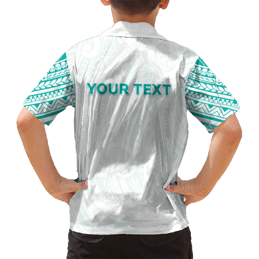 Personalised New Zealand Aotearoa Family Matching Short Sleeve Bodycon Dress and Hawaiian Shirt Nurse Tribal Teal Version
