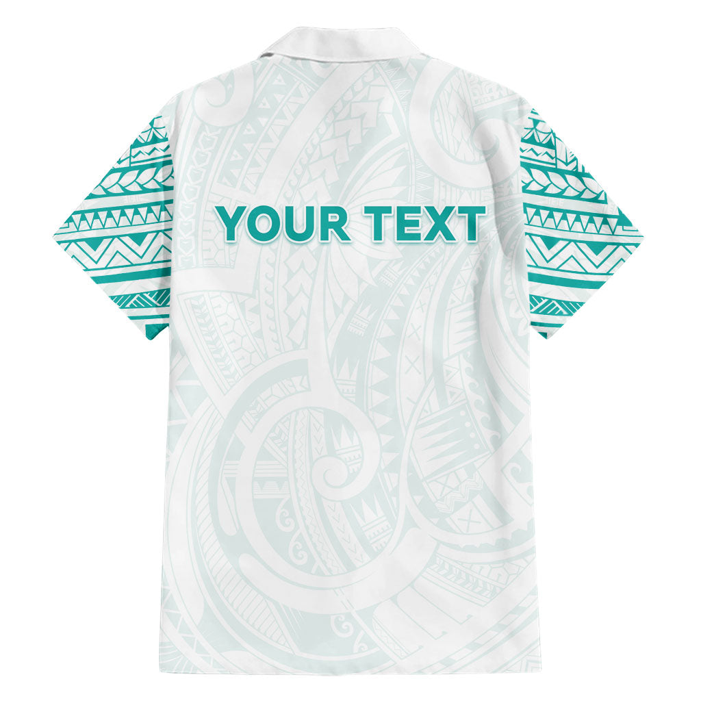 Personalised New Zealand Aotearoa Family Matching Short Sleeve Bodycon Dress and Hawaiian Shirt Nurse Tribal Teal Version