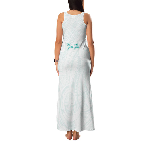 Personalised New Zealand Aotearoa Family Matching Tank Maxi Dress and Hawaiian Shirt Nurse Tribal Teal Version