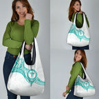New Zealand Aotearoa Grocery Bag Nurse Tribal Teal Version