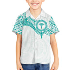 Personalised New Zealand Aotearoa Kid Hawaiian Shirt Nurse Tribal Teal Version