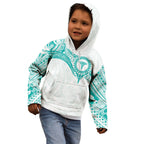 Personalised New Zealand Aotearoa Kid Hoodie Nurse Tribal Teal Version