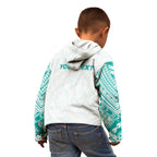 Personalised New Zealand Aotearoa Kid Hoodie Nurse Tribal Teal Version