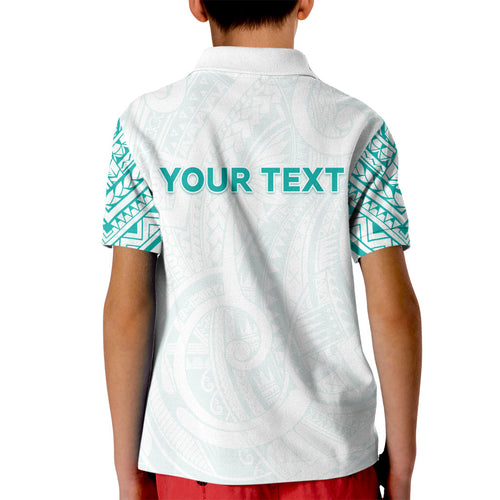Personalised New Zealand Aotearoa Kid Polo Shirt Nurse Tribal Teal Version