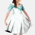 Personalised New Zealand Aotearoa Kid Short Sleeve Dress Nurse Tribal Teal Version