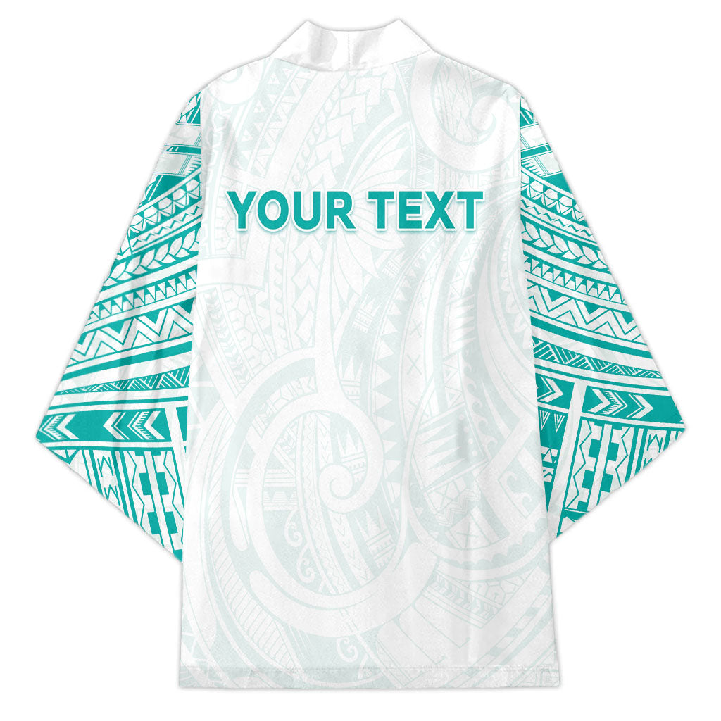Personalised New Zealand Aotearoa Kimono Nurse Tribal Teal Version