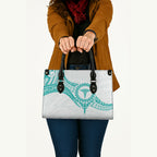New Zealand Aotearoa Leather Bag Nurse Tribal Teal Version