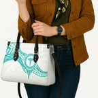 New Zealand Aotearoa Leather Bag Nurse Tribal Teal Version