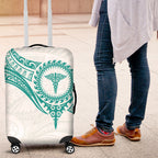 New Zealand Aotearoa Luggage Cover Nurse Tribal Teal Version