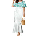 Personalised New Zealand Aotearoa Mermaid Dress Nurse Tribal Teal Version