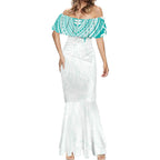 Personalised New Zealand Aotearoa Mermaid Dress Nurse Tribal Teal Version