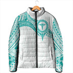 Personalised New Zealand Aotearoa Padded Jacket Nurse Tribal Teal Version
