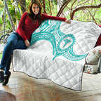 New Zealand Aotearoa Quilt Nurse Tribal Teal Version