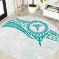 New Zealand Aotearoa Round Carpet Nurse Tribal Teal Version
