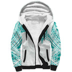 Personalised New Zealand Aotearoa Sherpa Hoodie Nurse Tribal Teal Version
