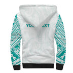 Personalised New Zealand Aotearoa Sherpa Hoodie Nurse Tribal Teal Version