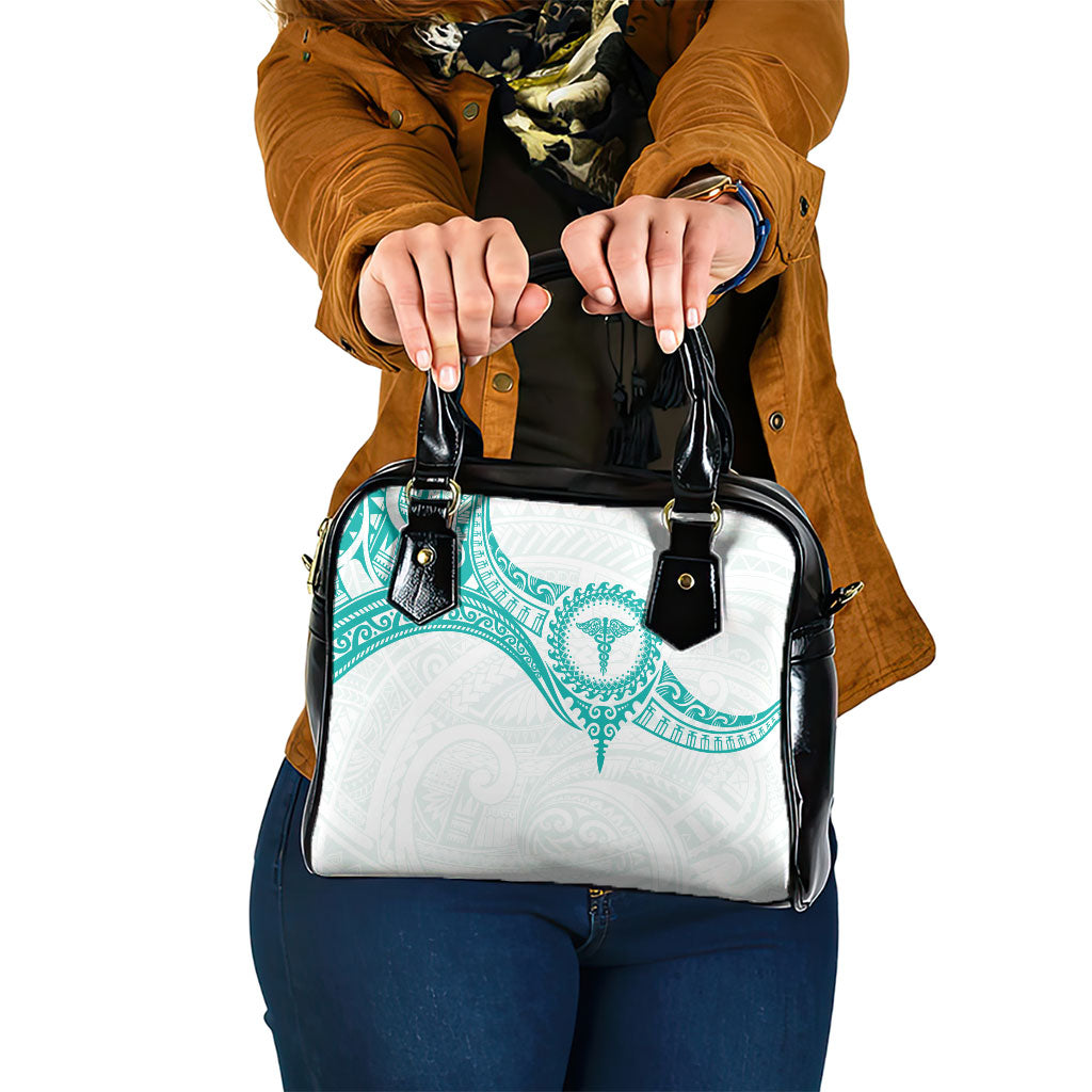 New Zealand Aotearoa Shoulder Handbag Nurse Tribal Teal Version
