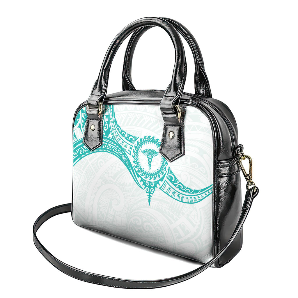New Zealand Aotearoa Shoulder Handbag Nurse Tribal Teal Version