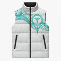 Personalised New Zealand Aotearoa Sleeveless Puffer Jacket Nurse Tribal Teal Version