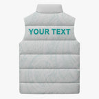 Personalised New Zealand Aotearoa Sleeveless Puffer Jacket Nurse Tribal Teal Version