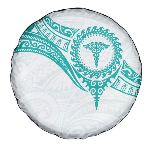 New Zealand Aotearoa Spare Tire Cover Nurse Tribal Teal Version