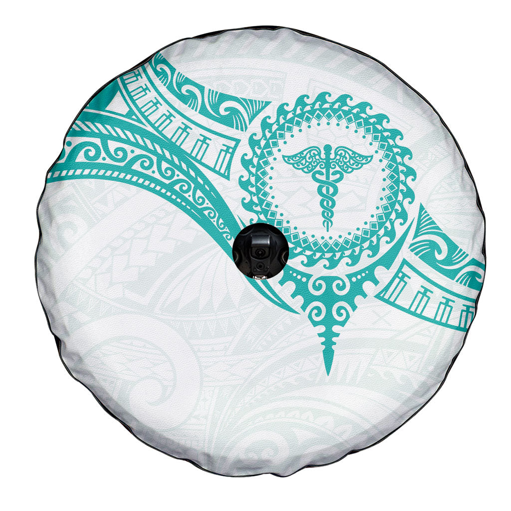 New Zealand Aotearoa Spare Tire Cover Nurse Tribal Teal Version