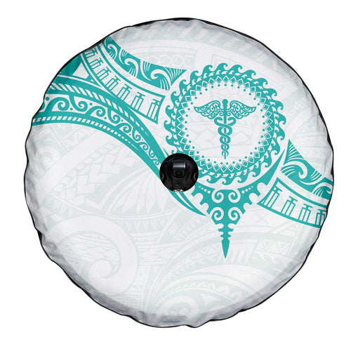 New Zealand Aotearoa Spare Tire Cover Nurse Tribal Teal Version