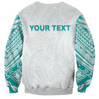 Personalised New Zealand Aotearoa Sweatshirt Nurse Tribal Teal Version