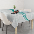 New Zealand Aotearoa Tablecloth Nurse Tribal Teal Version