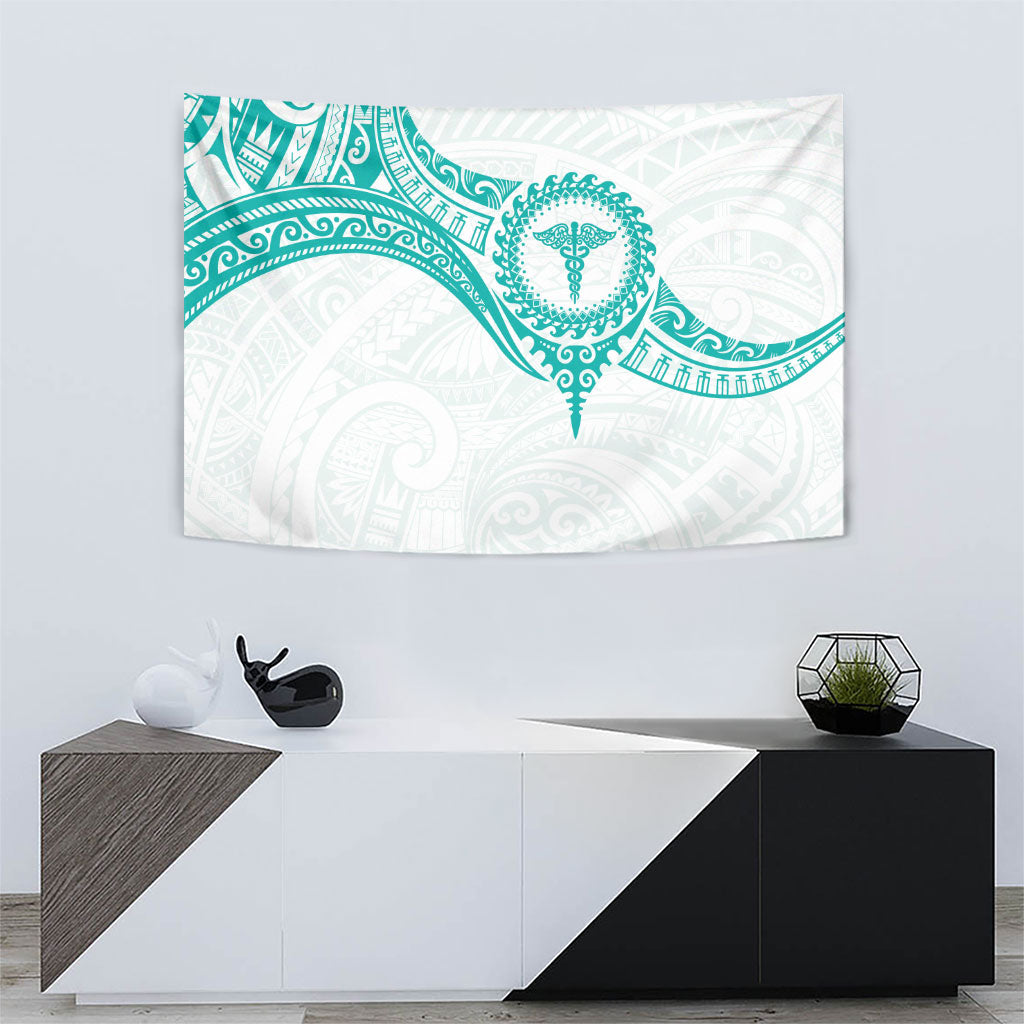 New Zealand Aotearoa Tapestry Nurse Tribal Teal Version