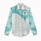Personalised New Zealand Aotearoa Women Casual Shirt Nurse Tribal Teal Version