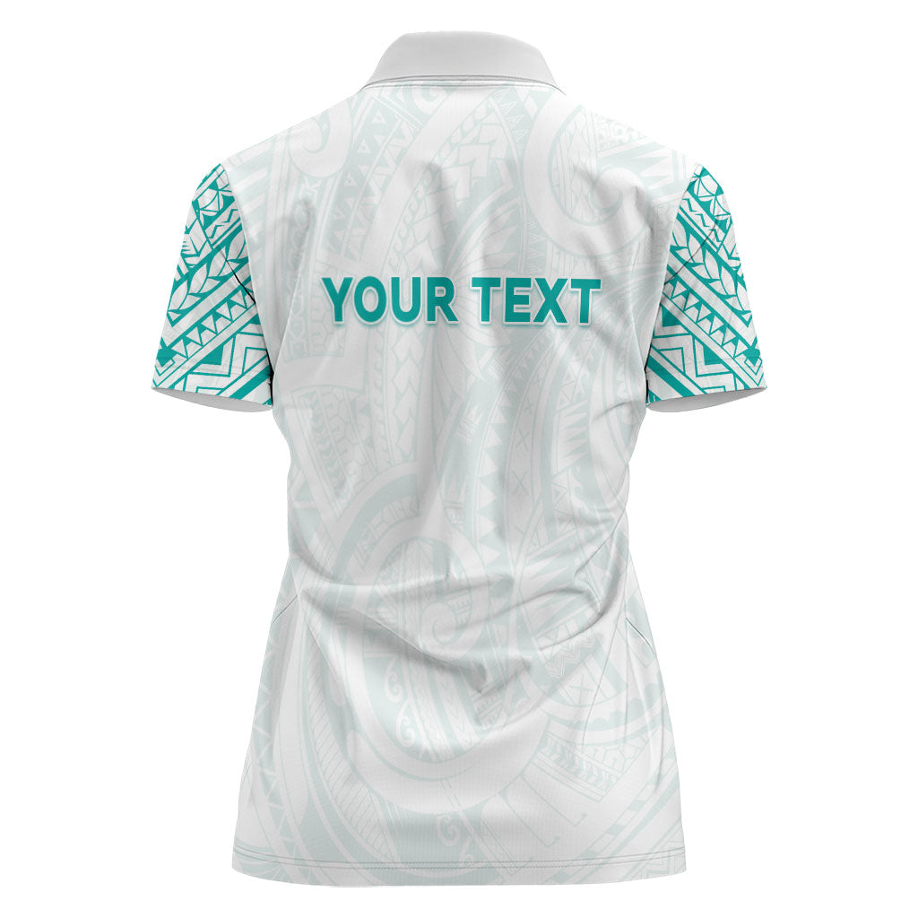 Personalised New Zealand Aotearoa Women Polo Shirt Nurse Tribal Teal Version