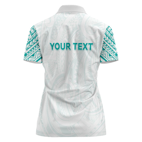 Personalised New Zealand Aotearoa Women Polo Shirt Nurse Tribal Teal Version